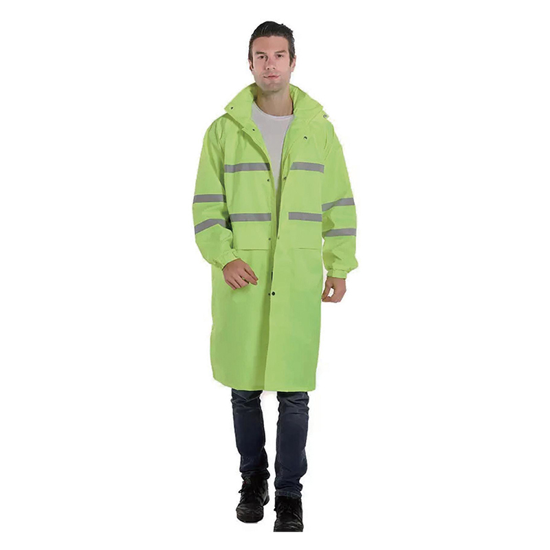 Cóta Báistí PVC Poncho Le Línte Machnamhach